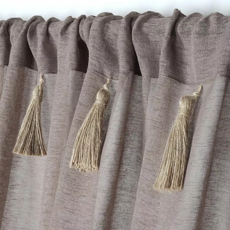 Lovely Casa Voilage Passe Tringle 140x260 Cm Ibiza Taupe – Image 2