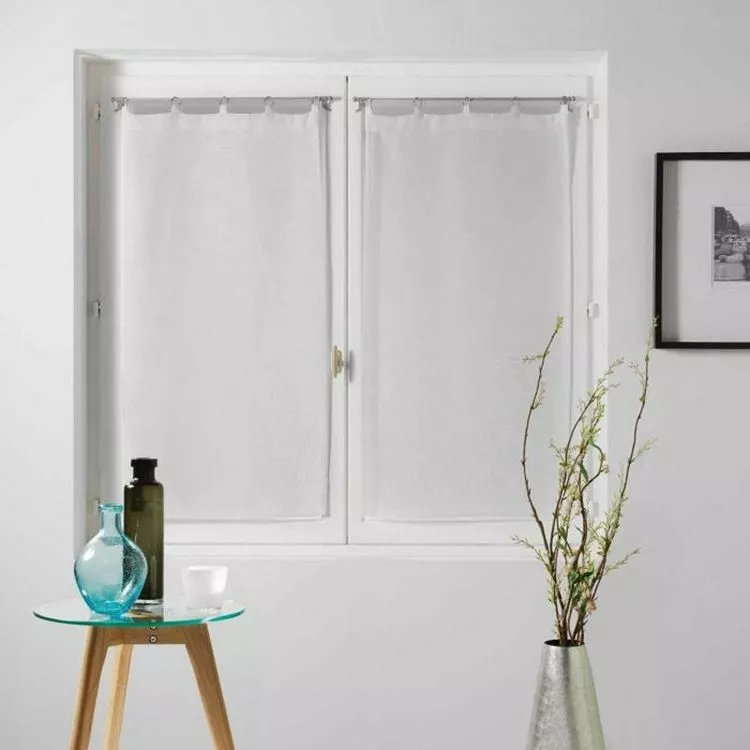 Paris Prix Paire De Voilages Milza 60x90cm Blanc