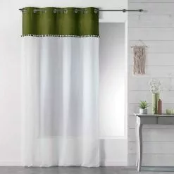 Paris Prix Rideau Voilage à Œillets Alixia 140x240cm Vert