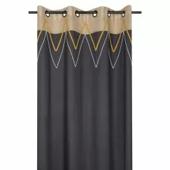 Lovely Casa Rideau à œillets 140x260 Cm Alabama Anthracite