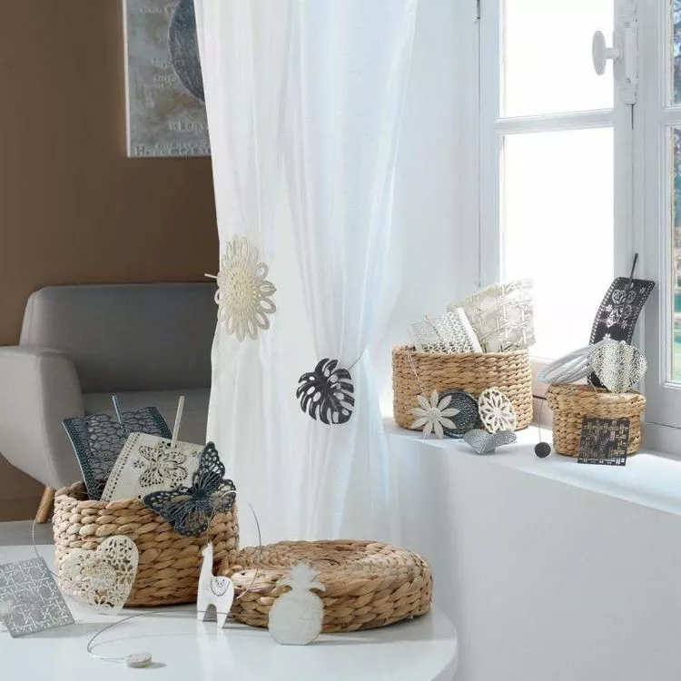 Paris Prix Embrasse De Rideau Broche Ruchea 17cm Blanc â Image 3