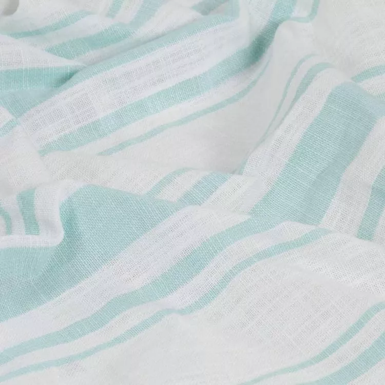 VIDAXL Rideaux Avec Anneaux En Metal 2 Pcs Coton 140x225cm Rayure Bleu â Image 4