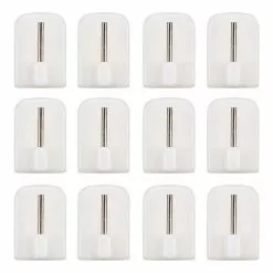 Paris Prix Lot De 12 Crochets Adhésifs Tringle à Rideau 2cm Blanc