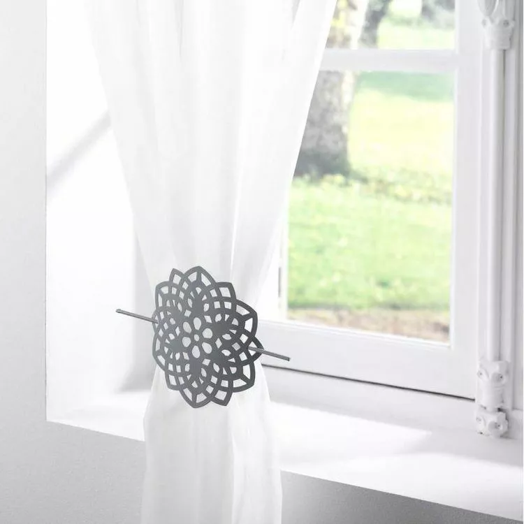 Paris Prix Embrasse De Rideau Broche Rosae 17cm Gris – Image 2