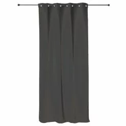 ATMOSPHERA Lot De 2 Rideaux Occultants Gris à œillets 135 X 240 Cm