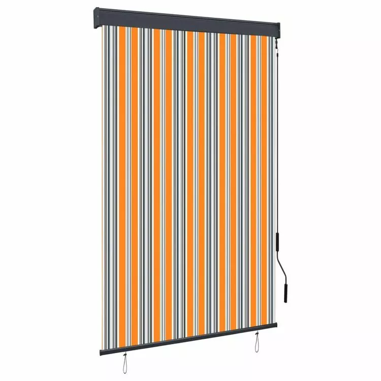 VIDAXL Store Roulant D'exterieur 120x250 Cm Jaune Et Bleu