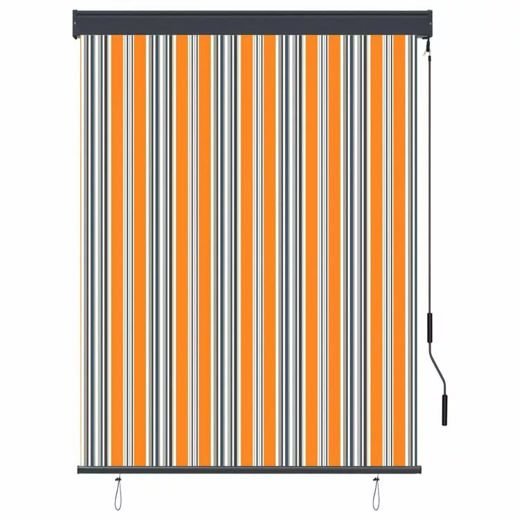 VIDAXL Store Roulant D'exterieur 120x250 Cm Jaune Et Bleu – Image 2