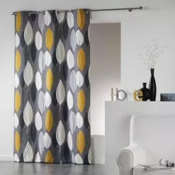 Paris Prix Rideau Imprimé Leafy 140x240cm Jaune