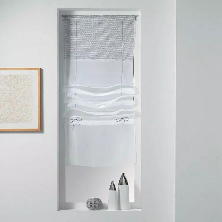 Paris Prix Store Voilage Ă Passants Stellaire 45x180cm Gris