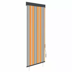 VIDAXL Store Roulant D'exterieur 60x250 Cm Jaune Et Bleu