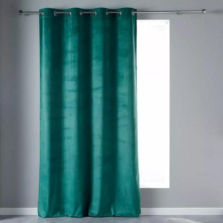 Paris Prix Rideau Velours Ă Oeillets Veloutea 140x240cm Vert