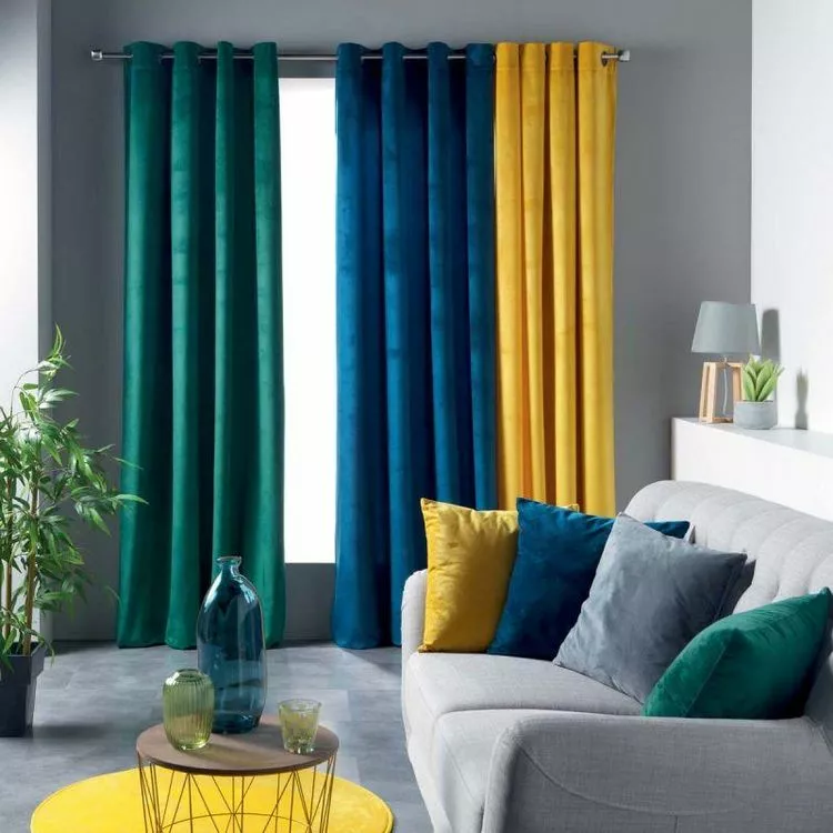 Paris Prix Rideau Velours à Oeillets Veloutea 140x240cm Vert – Image 2