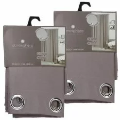 TOILINUX Lot De 2 Rideaux Isolants En Polyester - 140 X 260 Cm - Gris