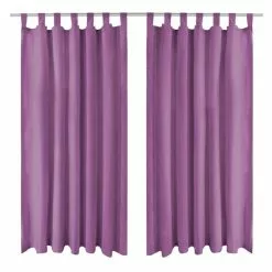 VIDAXL Rideau Occultant Avec Boucles 2 Pcs 140 X 175 Cm Lilas