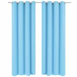 VIDAXL Rideau Avec œillets Metalliques 2 Pcs 135 X 245 Cm Turquoise