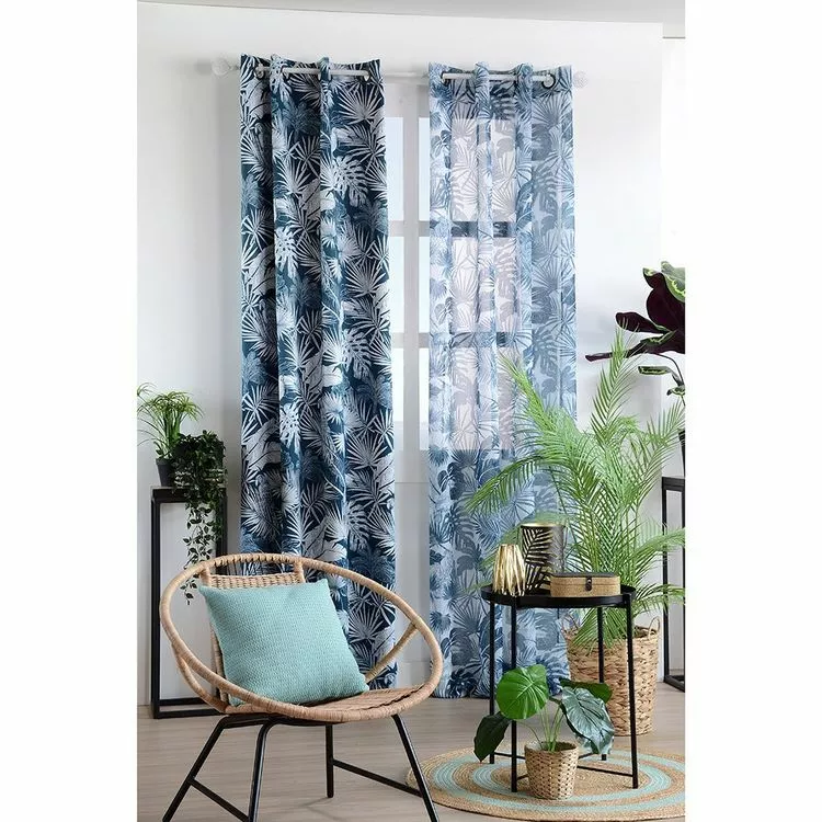 Lovely Casa Rideau à œillets Occultant 135x260 Cm Brasil Pétrole – Image 3