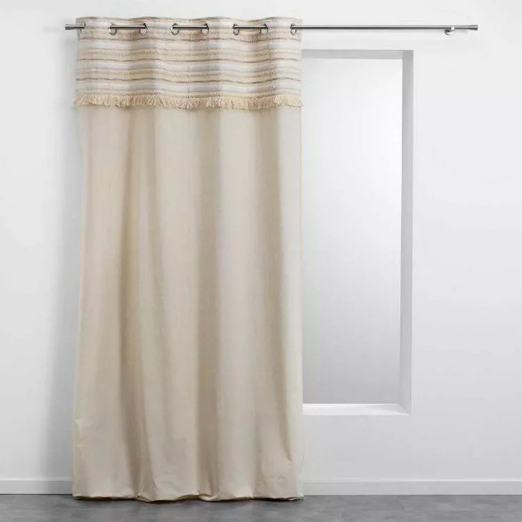 Paris Prix Rideau à Œillets Tissé Atlas 140x240cm Naturel