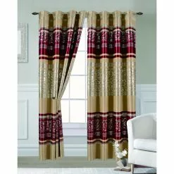 Rêves & Déco LOT 2 Rideaux Occultant 140 X 260 Cm Avec Motif Argent?s LOHA - Bordeaux