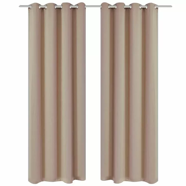 VIDAXL Rideau Occultant Avec œillets Metalliques 270 X 245 Cm Creme – Image 2