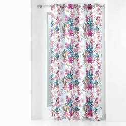 Paris Prix Rideau à Œillets Imprimé Exotic Paradise 140x260cm Blanc