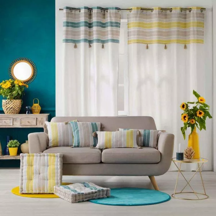 Paris Prix Rideau à Œillets Imprimé Naturaline 140x240cm Jaune – Image 4