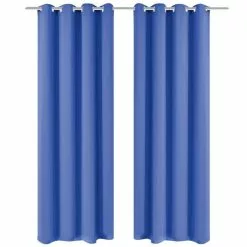 VIDAXL Rideau Avec œillets Metalliques 2 Pcs 135 X 245 Cm Bleu