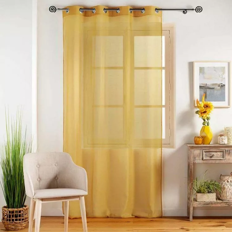 Paris Prix Rideau à Oeillets Etamina 140x240cm Jaune – Image 3