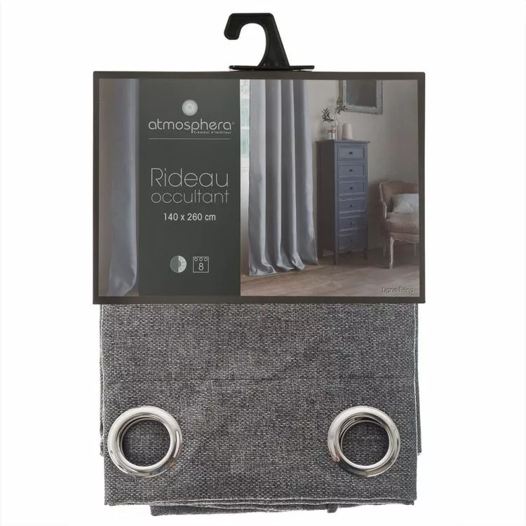ATMOSPHERA Rideau Occultant Elena - 140 X 260 Cm - Gris FoncĂ© â Image 4