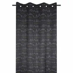 Lovely Casa Rideau à œillets Occultant 140x260 Cm Roadtrip Anthracite