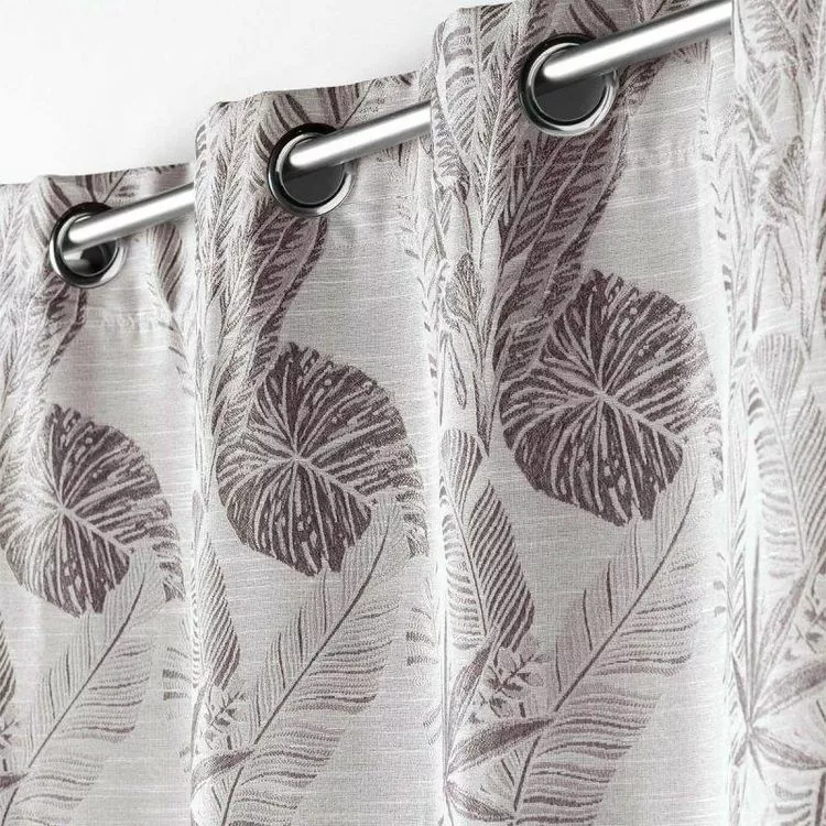 Paris Prix Rideau à Œillets Imprimé Faggy 140x260cm Taupe – Image 2