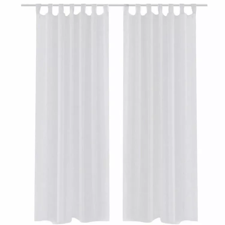 VIDAXL Rideau Fin Blanc 140x245 Cm 2 Pcs